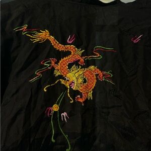 Vintage Black Golden Bees Kimono